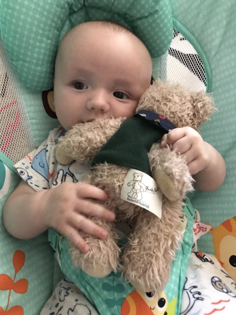 Here’s one of our youngest fans (just 14 weeks) giving Binky a great big hug.