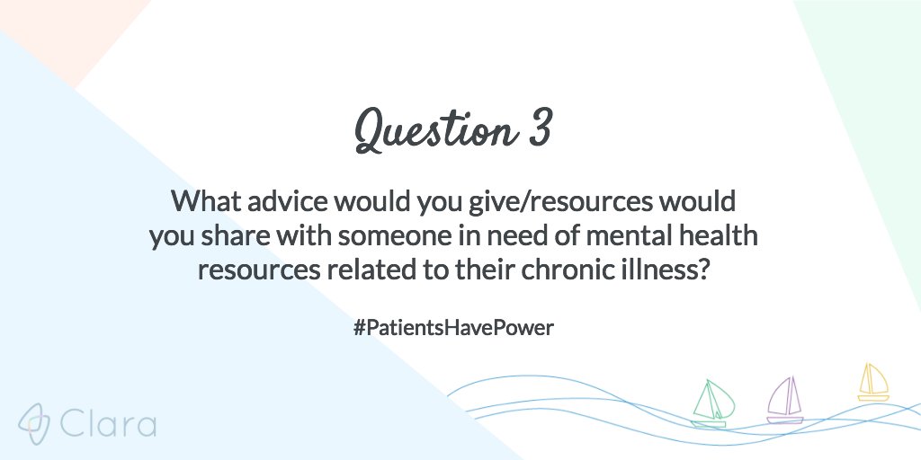 mbsciencesinc's tweet photo. Q3: What advice would you give/resources would you share with someone in need of mental health resources related to their chronic illness? #PatientsHavePower https://t.co/0CIQPAyNu5
