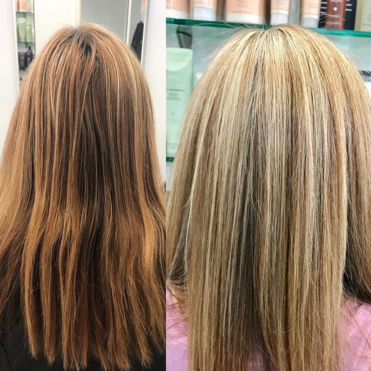 Before & After by Kait. Love this transformation! #beforeandafter #aveda #avedacolor #avedablonde #avedastylist #avedahair #enlightner #enlightnerblonding #blonde #blondehair #blondehighlights #alexandriava #oldtownalexandria #bazzak #bazzaksalon