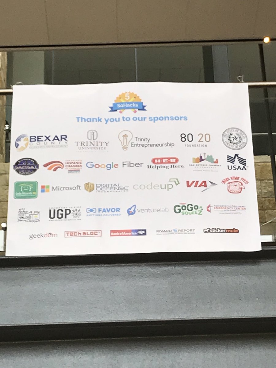 SoHacks's tweet image. Banner is up and ready to go! Thank you to all our sponsors who helped out this year! #sohacks