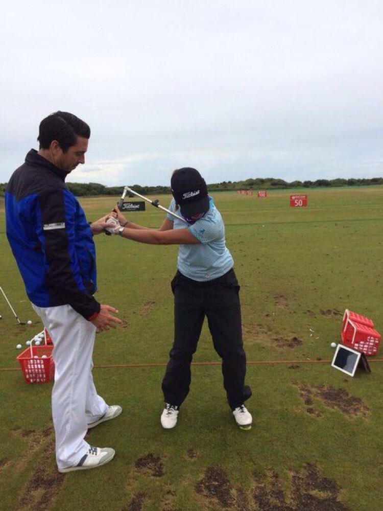 Sure_Set's tweet photo. Great to see Dorset player Georgia Hall making a strong start at the Women’s British Open. Here’s a flashback of her early days on tour at that very same tournament working with Dan and the Sure-Set #SimpleSet #Effective #TrainingAid https://t.co/xDtH5MGOQi