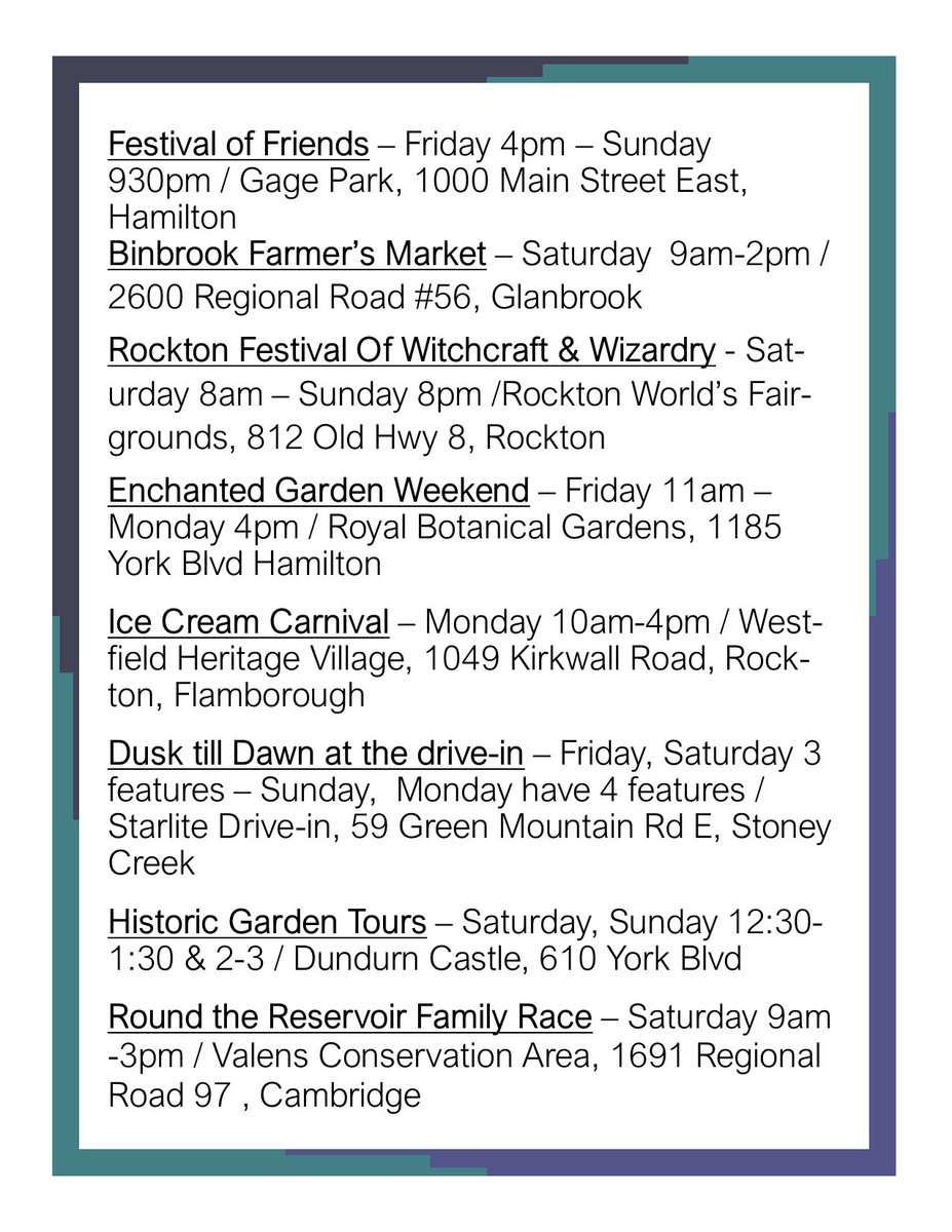 Are you staying in the city for the long weekend? Hamilton and the surrounding areas have a ton of different activities! Whether you’re into music, festivals, outdoors, indoors, or just hanging around there’s bound to be an activity that suits your needs. Check it out