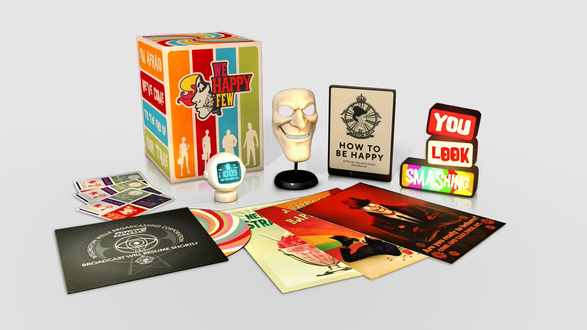 wehappyfewgame's tweet image. We&apos;re giving away two We Happy Few Time Capsules! Enter by 08/09 by following us and quoting THIS tweet with #WeHappyFew #giveaway included. 

Open to US and Canada. Rules &amp;amp; methods of entry here! ➜ goo.gl/dhXSXW