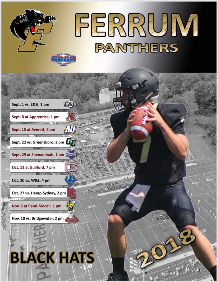 It’s that time again! Mark your calendars now to come support the Black Hats this season. Go Panthers! #AttackTheODAC