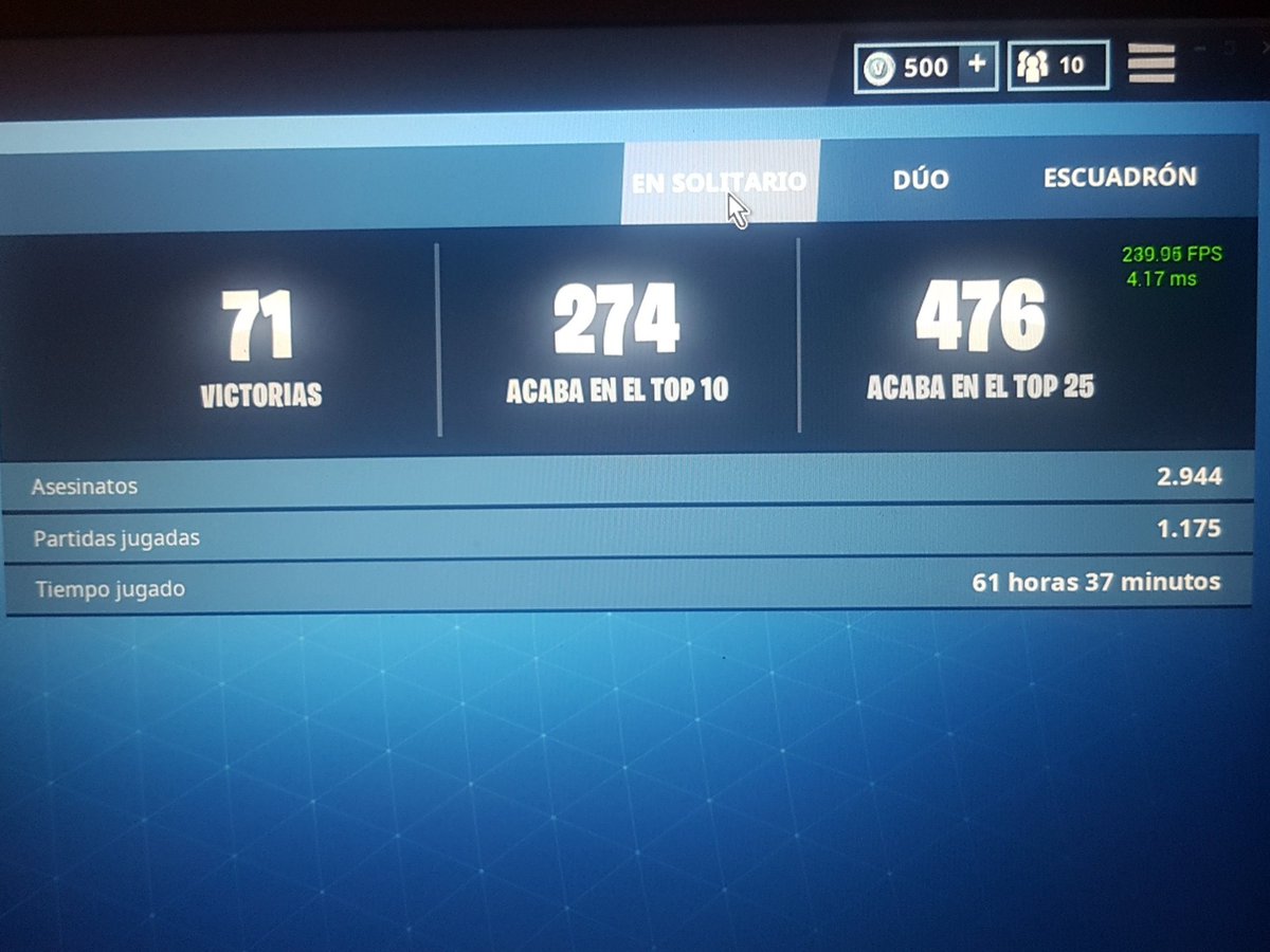 ElTerror212's tweet photo. #eSportschile #Fornite un largo camino ya eh recorrido espero que algun dia me salga ah cuenta esta cantidad de victorias que eh acumulado no me considero un pro... Pero si talves un buen jugador https://t.co/AdjVFhaDMP