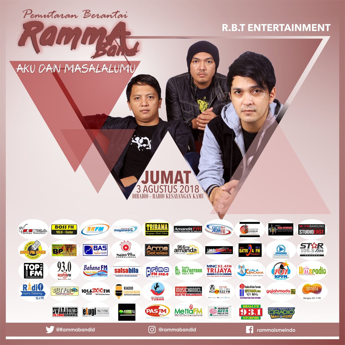 Hari ini Jum'at 03082019 ada #PemutaranBerantai New Single <a href="/Rammabandid/">RammaBand</a> - #rammabandakudanmasalalumu from #RBTENTERTAINMENT CC <a href="/Bolyn_Coolin/">Bolyn coolin</a> so nantikan MD <a href="/arulogan/">Sahrul Suherman</a>