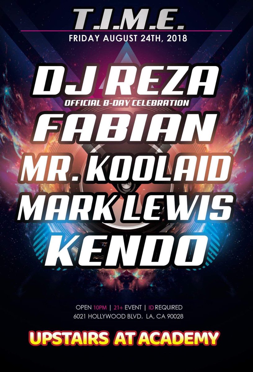 dustEEplur's tweet photo. Save the date Aug 24th in Hollywood🔊🔊🔊 Come out and celebrate Dj Reza's Bday #djreza #birthday #hollywood https://t.co/fs3xBBRp0R