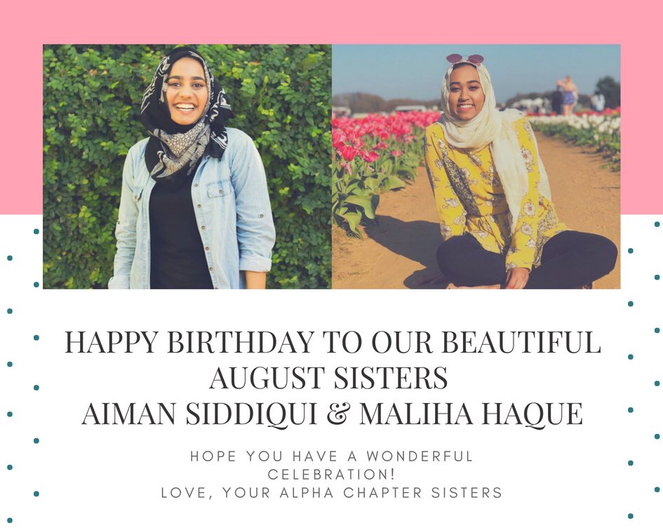 MDAUTDALLAS's tweet photo. 🌸💚 Happy birthday to our beautiful August sisters @_aimaaaaan and Maliha! 🌸💚 https://t.co/lGIH3SiqxQ
