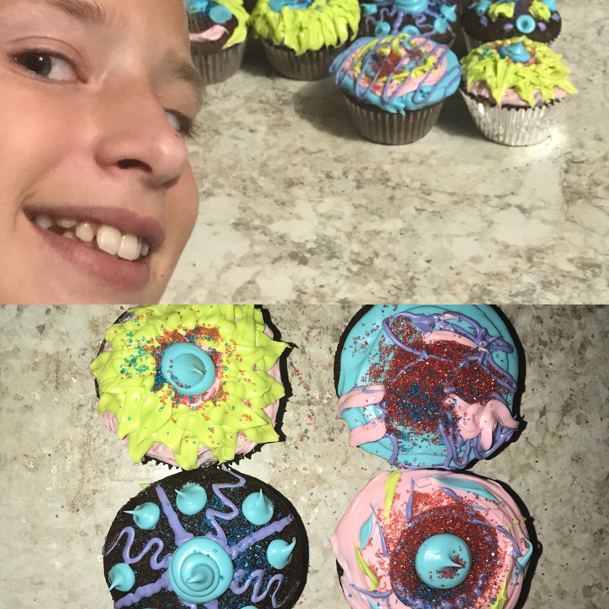 skiplytle3's tweet photo. Our little girl made these lovely cupcakes from scratch!  She wants to know what you think @GordonRamsay https://t.co/qQlEOPMIsi