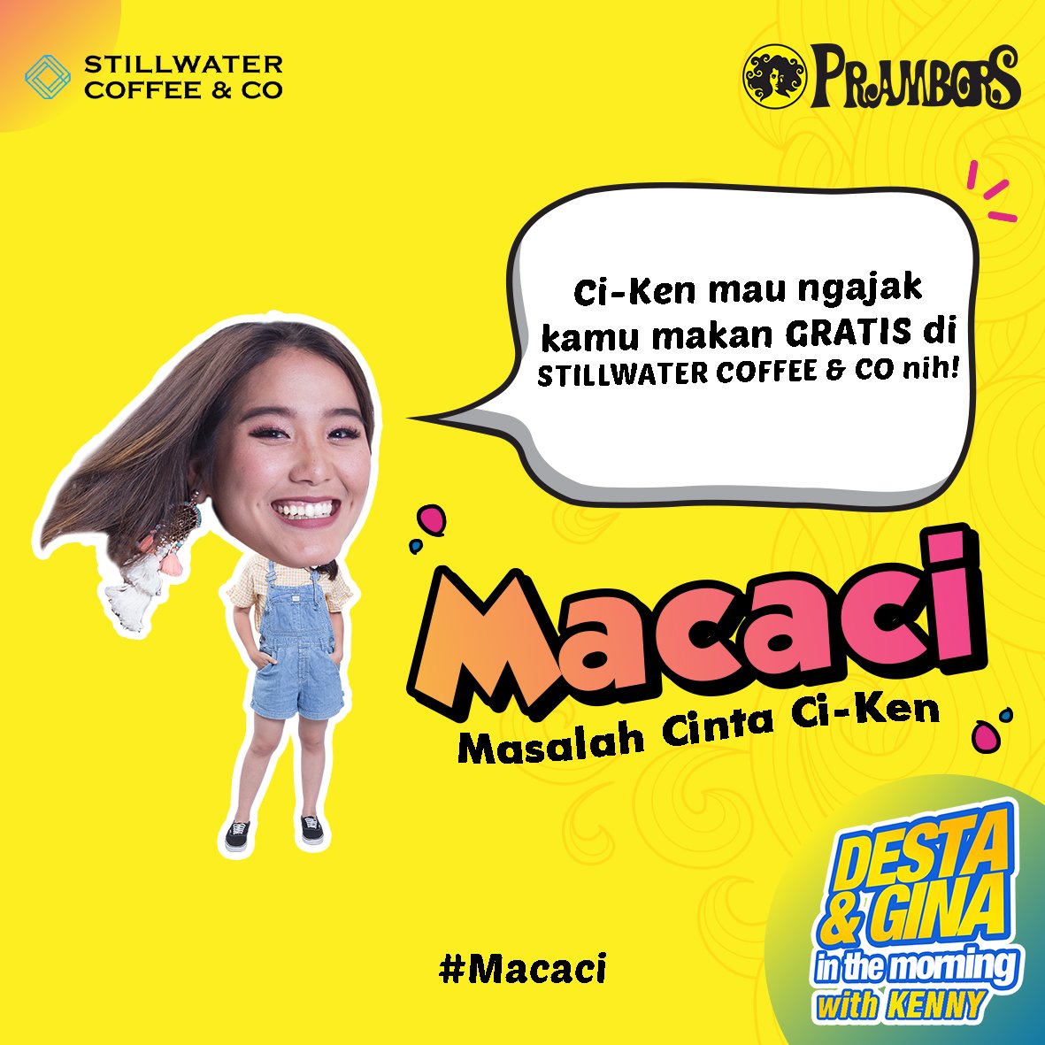 Prambors's tweet photo. #MACACI
Sebagai tanda terimakasih, Ci- @kennydjafar!
•
akan traktir makan siang kamu besok Jam 2!
Di @stillwater_coffee Gunawarman GRATIS!!!
KHUSUS JOMBLO!!!
•
Siapa yang mau???
Tinggal komen, formatnya :
"AKU JOMBLO & AKU MAU IKUT #MACACI #DGITM" https://t.co/apD3fdqUkm