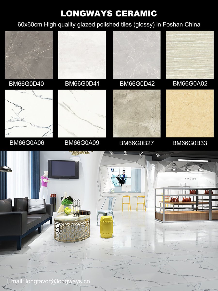 LongwaysMichael's tweet image. 60x60 glazed porcelain polished tile from Foshan, China. If you are interested, please contact us. Email: longfavor@longways.cn