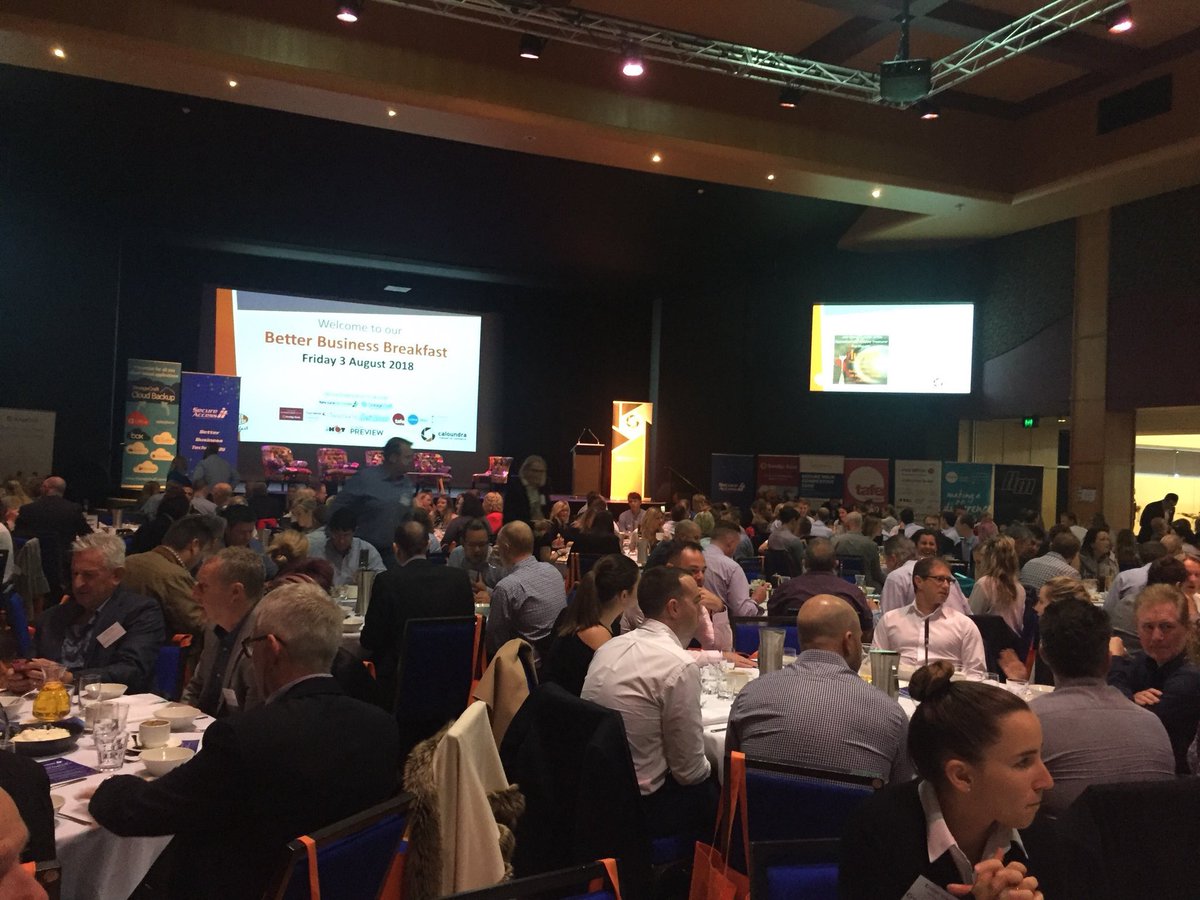 Anne__Lawrence's tweet photo. Full house this morning for @sbxr from @QChiefEntrepren at @CaloundraChamb this morning - shaking things up as usual. #EntrepreneursFirst ALWAYS https://t.co/9PfVqCutR0
