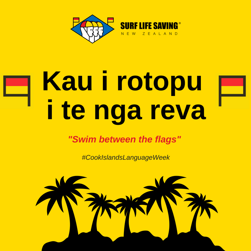 SLSNZ's tweet photo. Kau i rotopu i te nga reva!
This week we're celebrating #CookIslandsLanguageWeek and wanted to remind everyone to "Swim between the flags". What can you say in Cook Islands MΔori? TΔmataβia!
#SLSNZ #InItForLife #SwimBetweenTheFlags #SurfLifesaving #SurfLifeguards https://t.co/5tdD0VQ0cl