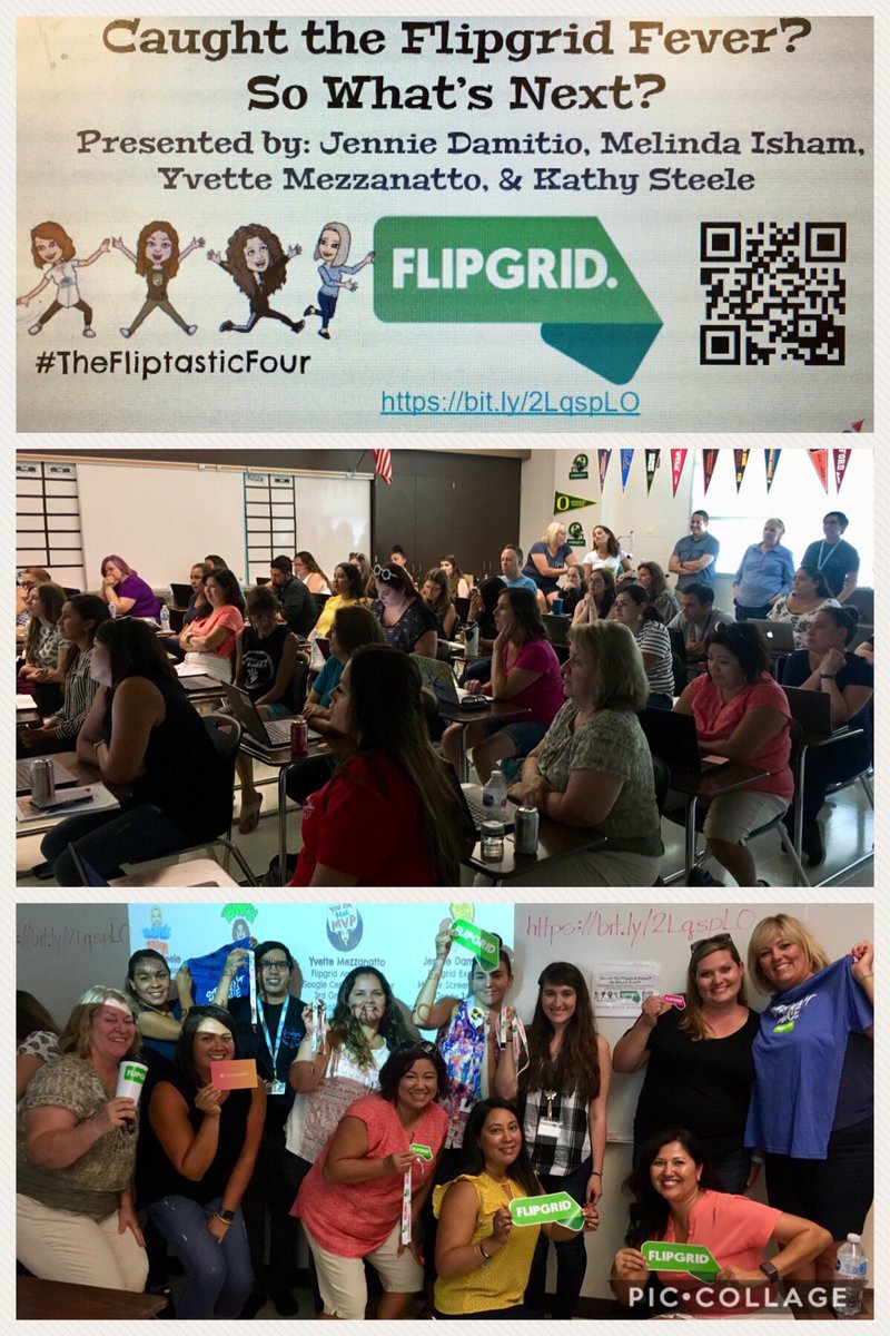 #TheFliptasticFour just presented at #EdCamp3  Please feel free to check out our presentation and help spread the #FlipgridFever. Thanks for the swag @Flipgrid and @Screencastify and a special thanks to all who joined us today!😘
@Damitio_CJUSD  @MrsNatto @Melinda_Isham