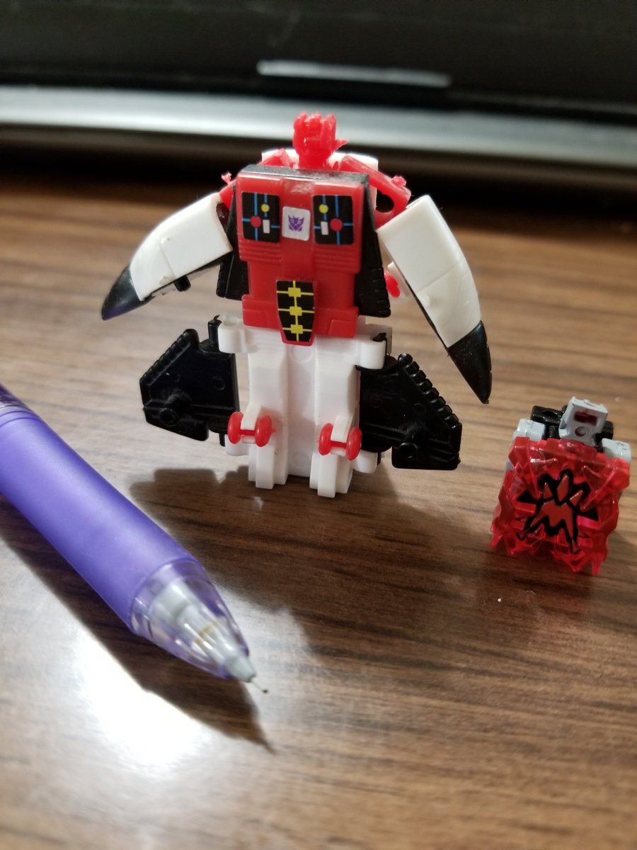Blast_Off_G1's tweet photo. Ok, so no one seemed to know what Blast Off this is. Any guesses? I'll post the answer later. Clue: this is probably my rarest #blastoff ....and also my first. #tftoys #transformers #raretransformers
I added Megatronus and a pencil for size reference (he's tiny). https://t.co/fatwoYEcb8