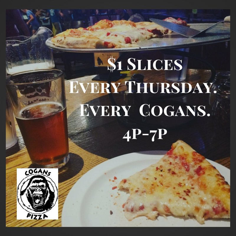 CogansGhent's tweet image. $1 Slices. 4p-7p. Every Thursday. Every Cogans. #CogansPizza #CogansNorth #CogansWaterside #WatersideDistrict #CitySocial