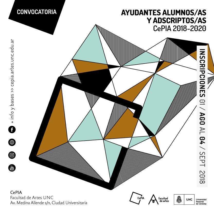 ArtesUNC's tweet photo. https://t.co/yJBlVpuCEU #AYUDANTES Y #ADSCRIPTOS/AS CePIA 2018-2020 https://t.co/wHzkXuDFPm