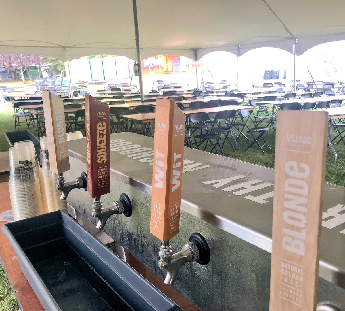 VillageJacks's tweet photo. The calm before the storm. Beers are ready for @calbluesfest at Shaw Millennium! Doors at 4pm! https://t.co/TJ05vEkezC