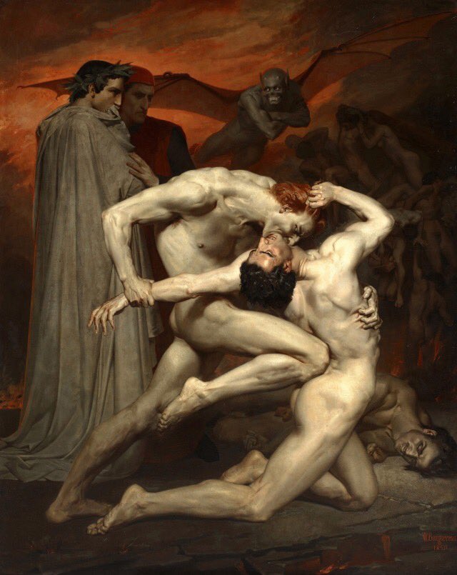 SOUNDFABRIC_'s tweet photo. “Dante And Virgil In Hell” (1850) - William-Adolphe Bouguereau https://t.co/SV81DDBz2q