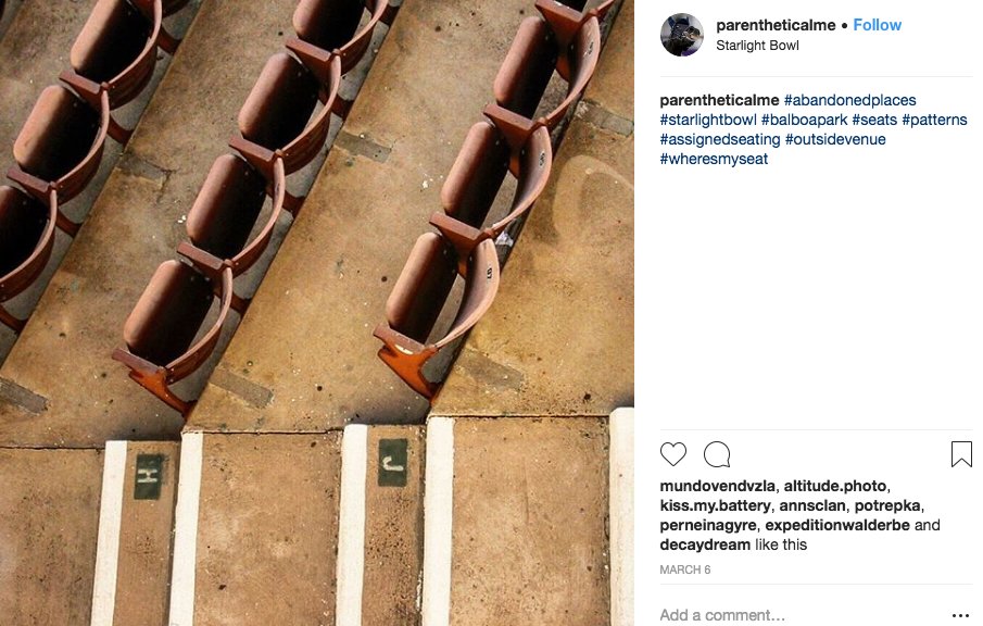 We love to see how creative people can get with Starlight's architecture! Photo by <a href="/parentheticalme/">Marisa M</a> 

Don't forget to use the hashtag #SaveStarlight or #StarlightBowl. We love to share all the beautiful images of Starlight that are floating around on Instagram