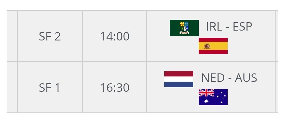 hookhockey's tweet photo. Saturday's game confirmed for 2pm, changed due to Dutch television requirements https://t.co/ElrLsL7cfJ