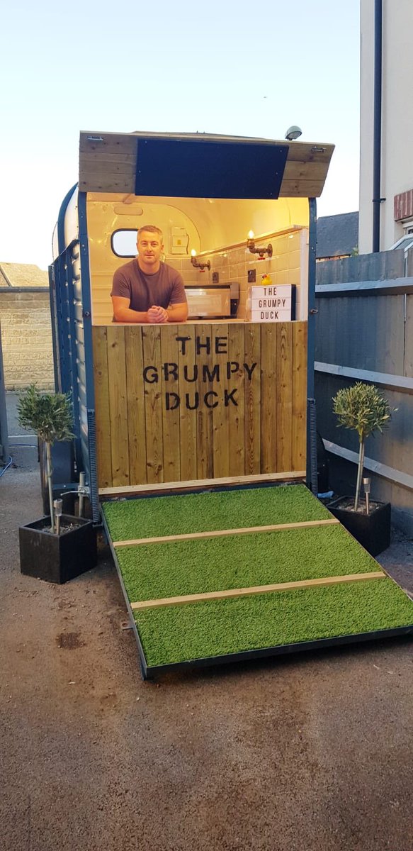 My new venture! Mobile street food or bar! Available for bookings! Website and Facebook page coming soon! Please get in touch for more information! Info@thegrumpyduck.co.uk #carterton #witney #streetfood #mobilebar #horsebox