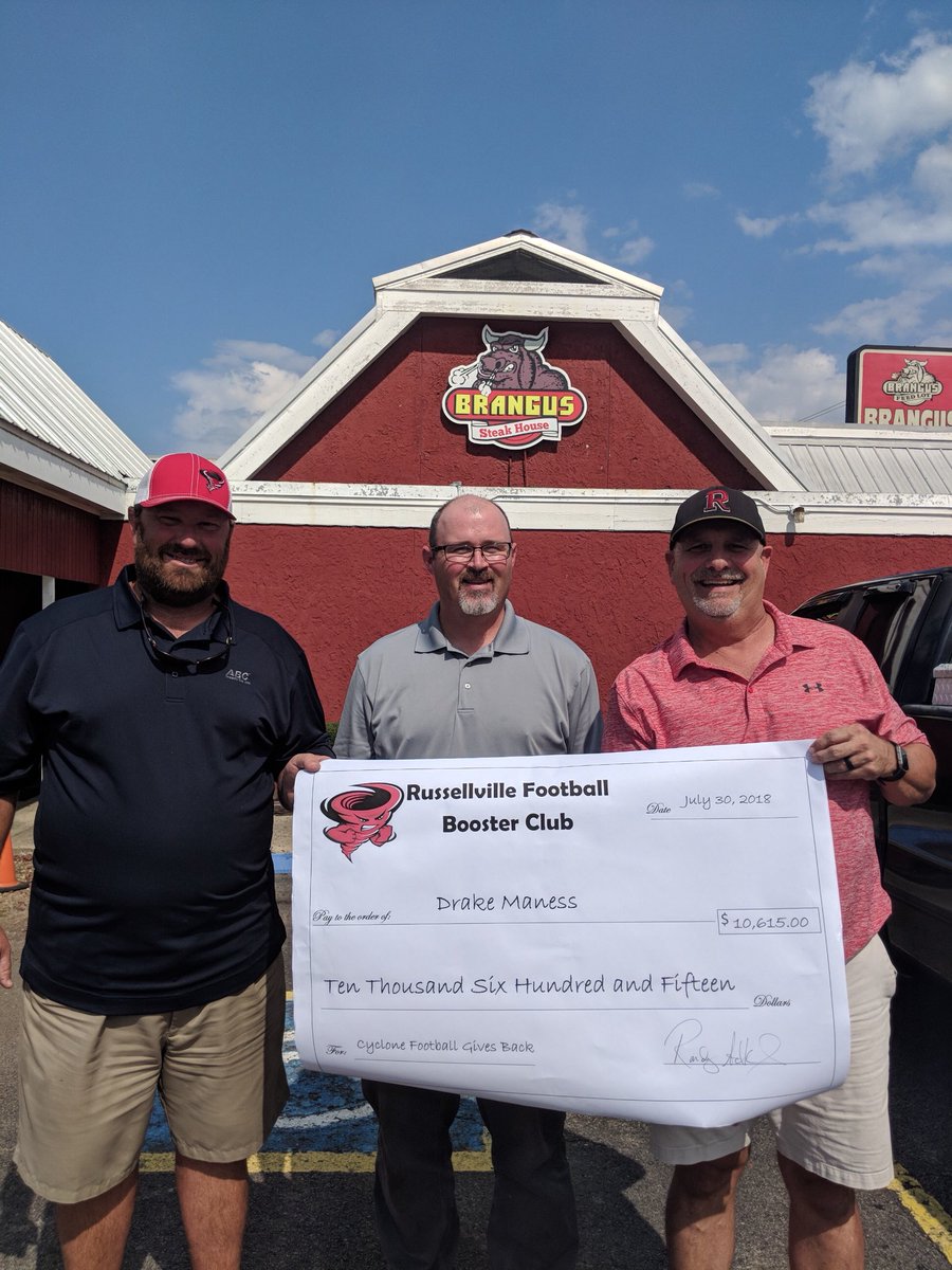 RussCycloneFB's tweet photo. Wow! Huge thanks to @BrangusSteak_AR for everything! Such a great night to help this great family and show community pride! This. Is. Amazing. #DrakeStrong #StepUp https://t.co/buGhm1kztE