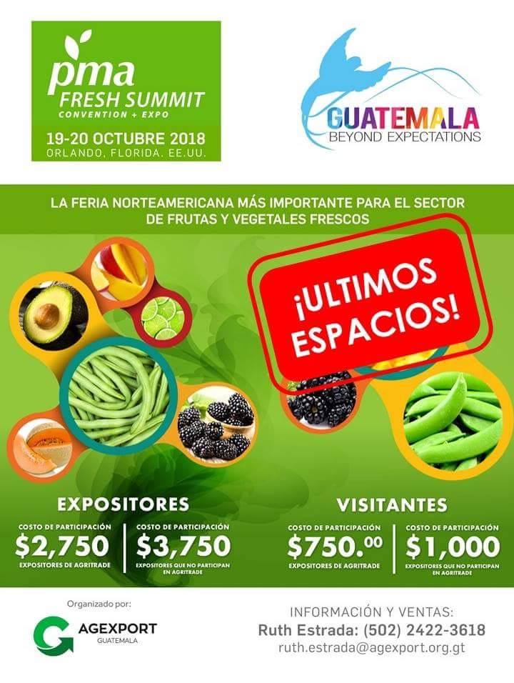 #PMA Fresh Summit es la oportunidad que esperan cada año  exportadores agrícolas para promover sus productos a contactos de Estados Unidos y el mundo, no deje de participar y promuevase con compradores especializados en la feria agrícola de mayor trayectoria en #EEUU <a href="/AGEXPORTGT/">AGEXPORT</a>