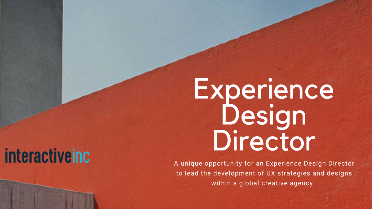 interactiveinc's tweet image. A unique opportunity for an Experience Design Director to lead the development of UX strategies and designs #interactiveinc #uxdesign #digitaljobs #recruitment @interactiveinc interactiveinc.com.au/job/experience…