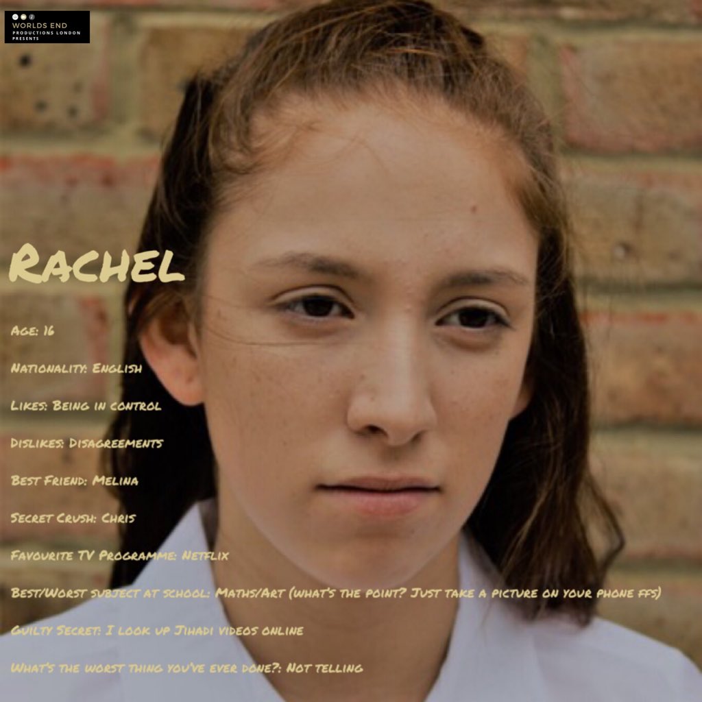 Meet Rachel, classmate no. 4. Book your tickets now for Extremism at PQA Venues (277) Riddle’s Court on the Royal Mile 8th-12th August #edinbru #pqavenues #venue277 #edinburghfestival #EdinburghFringe