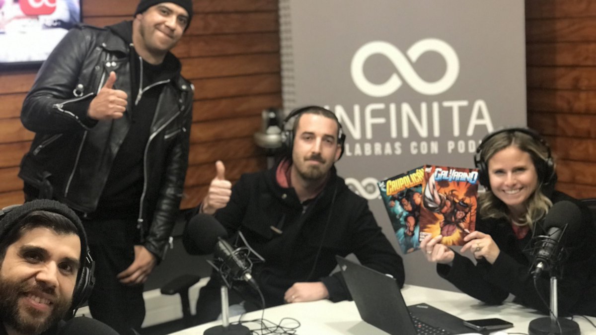 NuevaInfinitaFM's tweet photo. #Galvarino y #Caupolicán saltan al comic y la pantalla. Revive la entrevista de @SoledadOnetto a Simón Barrionuevo, Guido Salinas y Sebastián Castro en #DéjateCaer a través de https://t.co/pyjyWRgn0D y App Infinita. #PalabrasConPoder https://t.co/kpdq2AypWM