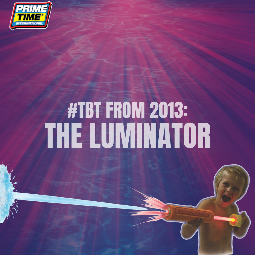 GoPrimeTimeToys's tweet photo. #TBT all the way back to 2013 for the release of the Luminator, a water blaster that lights up! The perfect pool toy for a summer evening swim. 🌞🌝 https://t.co/AeI2qOuAvk