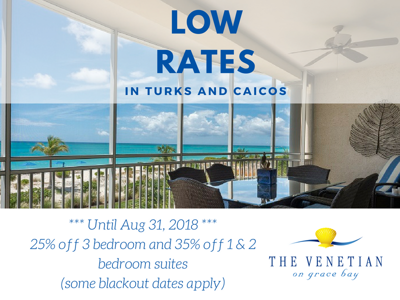 Enjoy low rates in Turks and Caicos this month!
