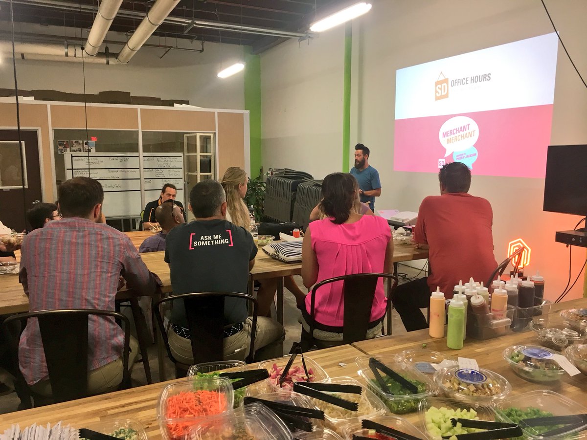 At SoFla Magento Meetup watching <a href="/philwinkle/">Phillip Jackson</a> about to introduce... me! 

Meetups are awesome. Thanks @SomethingDigitl!