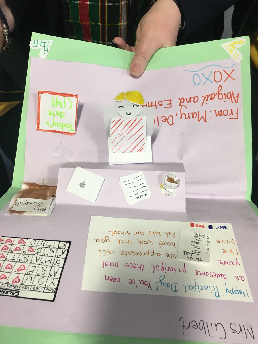 A hand made Principal’s desk with incredible detail. Thanks Year 6 girls. #PRINCIPALSDAY2018