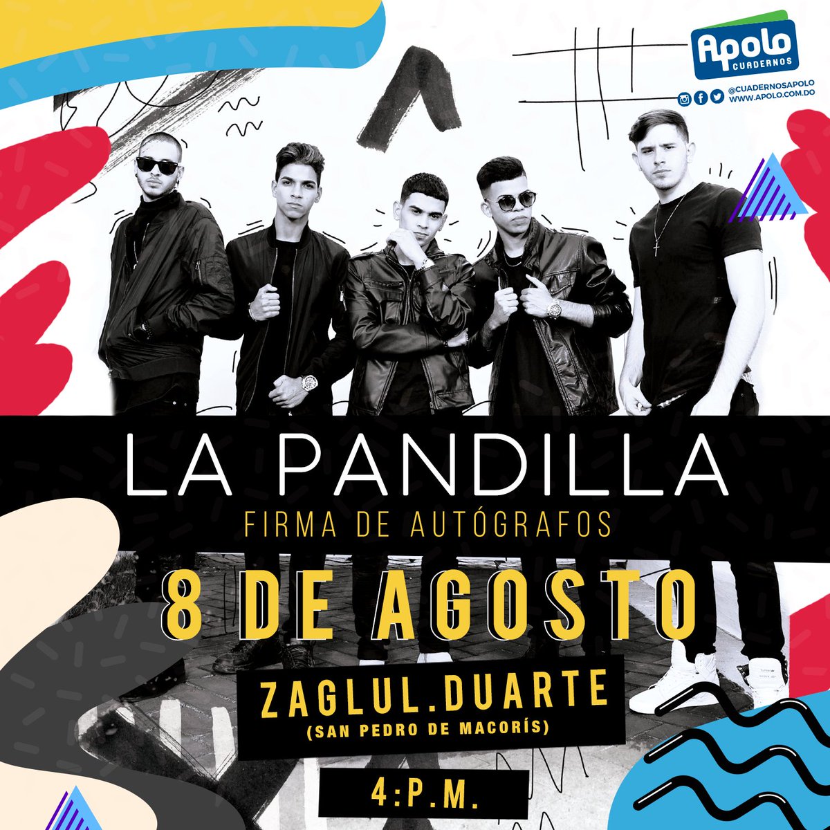 CuadernosApolo's tweet photo. ¡Hola! SAN PEDRO DE MACORÍS nos vemos este 8 de agosto 😍 junto a la @LaPandillaRD  #Apoloescomoyo #Divertido #CuadernosApolo #Lapandillard https://t.co/GlBv3Of7h3