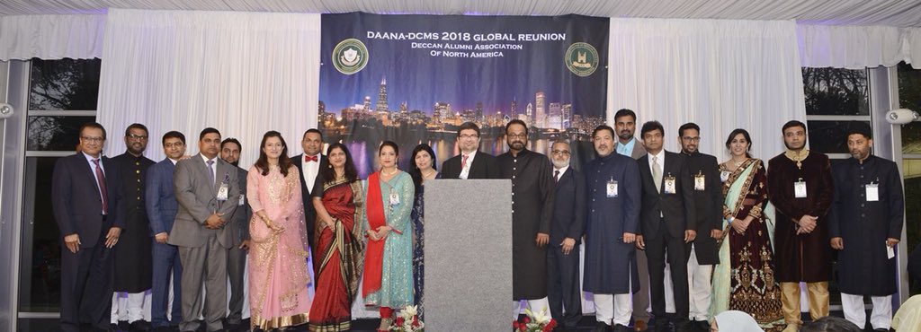 DAANADCMS's tweet photo. #DAANA2018 happened this past weekend in Chicago, IL. More than 370 DCMS alumni and 1200 guests in total attended this historic event. Guests of honor were Indian Consul General Mrs. Neeta Bhushan and US Congressman Mr. Raja Krishnamoorthi. @IndiainChicago @CongressmanRaja https://t.co/CvLCtvBQlb