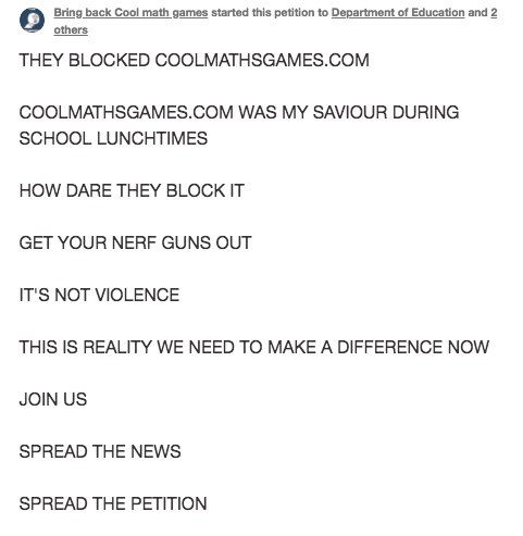 Petition · Unblock Cool Math Games ·