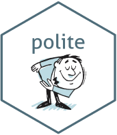 MattOldach's tweet photo. Responsible #webscraping using the polite package. Great wrapper around three previous #rstats packages: 1) robots.txt (asks for permission), ratelimtr (gathering slowly) and 3) memoise (never asking twice) https://t.co/kLcNvZmFl2 #bowandscrape https://t.co/lJCwjZK5Ti