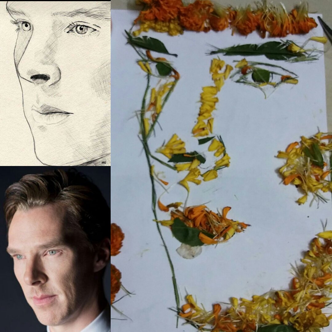 nina_5dec's tweet photo. #GISHspired One of the truly Talented Actor, Producer. With an enormous big heart, You are my favourite and you inspire most of us. #BenedictCumberbatch @SunnyMarchLtd #BatchOfKindness #GISH2018 #Item49 #FlowerPetals #portrait #GISHspired https://t.co/fwv5fWRgax