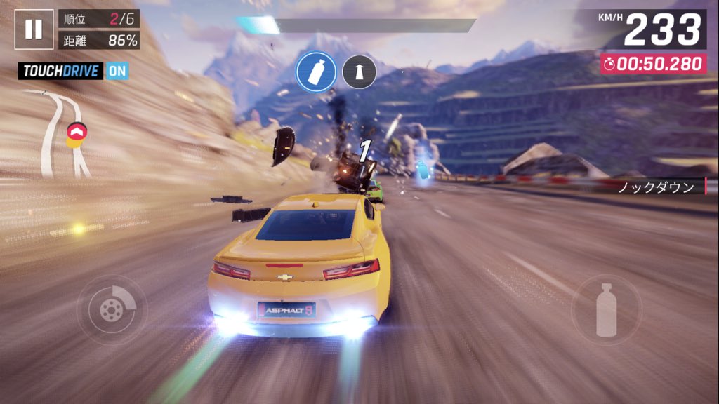 Lynmock スマホゲームのasphalt9 面白い のでみんなやるといいですね ステアリング操作もアクセル操作もない カーレースゲームです ニトロで追突したり360 ターンで敵車壊す辺り バーンアウトリベンジのアレを煮詰めた感があって楽しいよ T