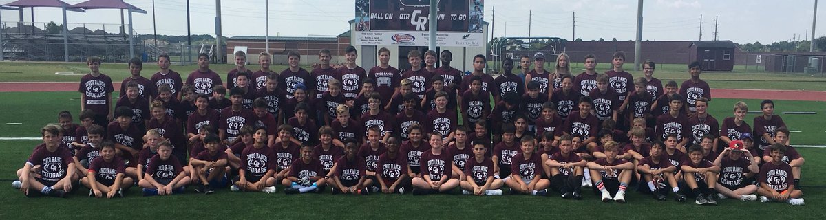 cincofb's tweet photo. Last day of junior high camp with some great future Cougars from @crjhathletics and @BeckJuniorHigh !  Great group of boys! #cpoe @GlobalVine https://t.co/kiVQGDLT0k
