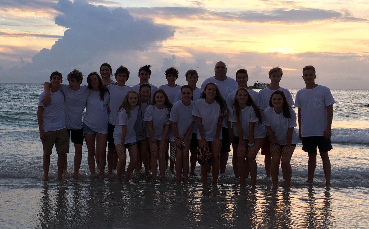 SwimNomad's tweet photo. NOMAD takes a little break to enjoy Clearwater Beach! Officially halfway through the 2018 Florida International Championship! #staygrindin @USASwimming @swimswamnews https://t.co/YUsbXlcOuY