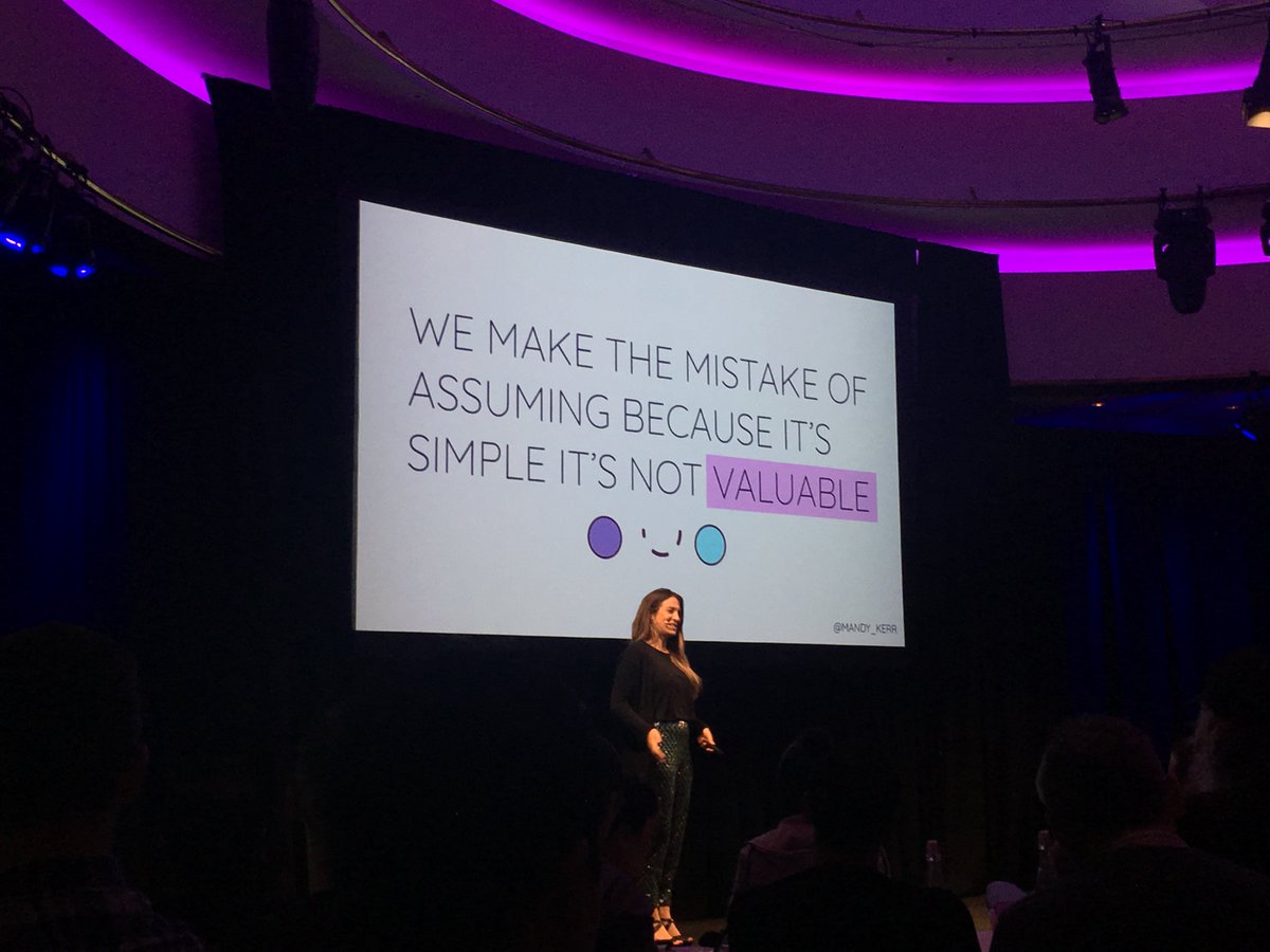 mobywhale's tweet image. Great to see @Mandy_Kerr talking about the simple but very important HTML. #code18