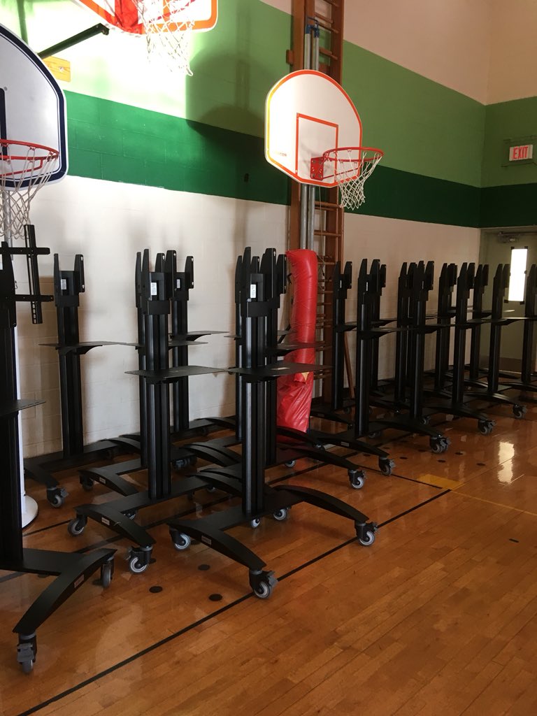 AvenueOgden's tweet photo. August is here and we’re preparing with some new technology for all our classrooms!  Thank you the PTC and the Ogden community for our new monitors and stands! #ogdenavenuepanthers https://t.co/112hbzBNa7