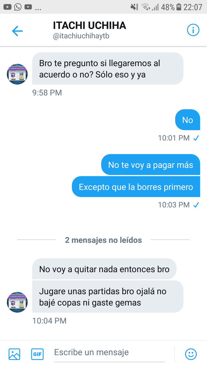 ValenCr4's tweet photo. Que puto estafador @itachiuchihaytb 
Le pague por un pusheo y no solo que no me pusheo sino que me pide plata para borrar la cuenta https://t.co/guGTwwqiWh