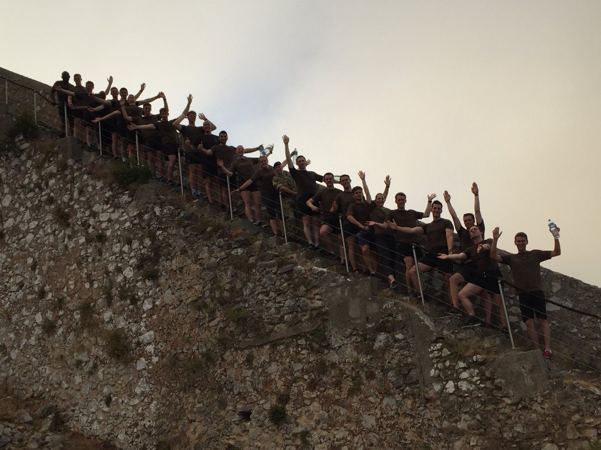 RSMEREWW's tweet photo. Another fine day in the Corps! #RETCC completing the #rockrun in Gibraltar #endurance #leadership #grizzingit @Proud_Sappers @CommandantRSME @PEW_CI @Commander8X https://t.co/SqYOvlOIS8
