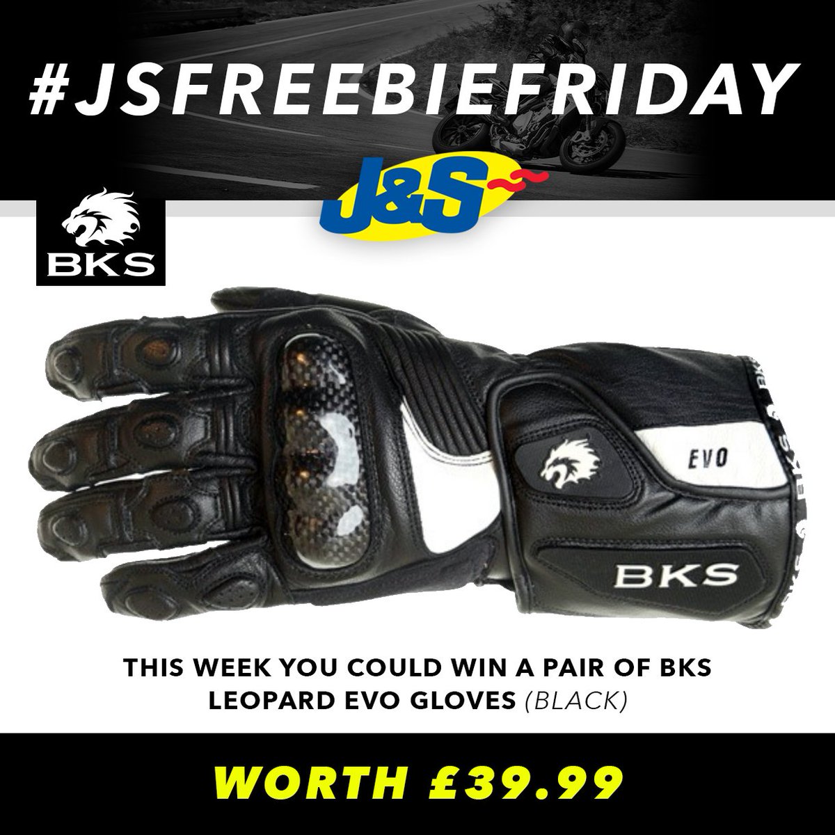 #JSFREEBIEFRIDAY Retweet this post and follow us for a chance to win a pair of BKS Leopard Evo Gloves worth £39.99. Ends Tues August 7th. You can also enter by signing up to our newsletter here: ow.ly/ZJEk30iZs1U Happy Friday everyone! ow.ly/FdJZ30lbonZ