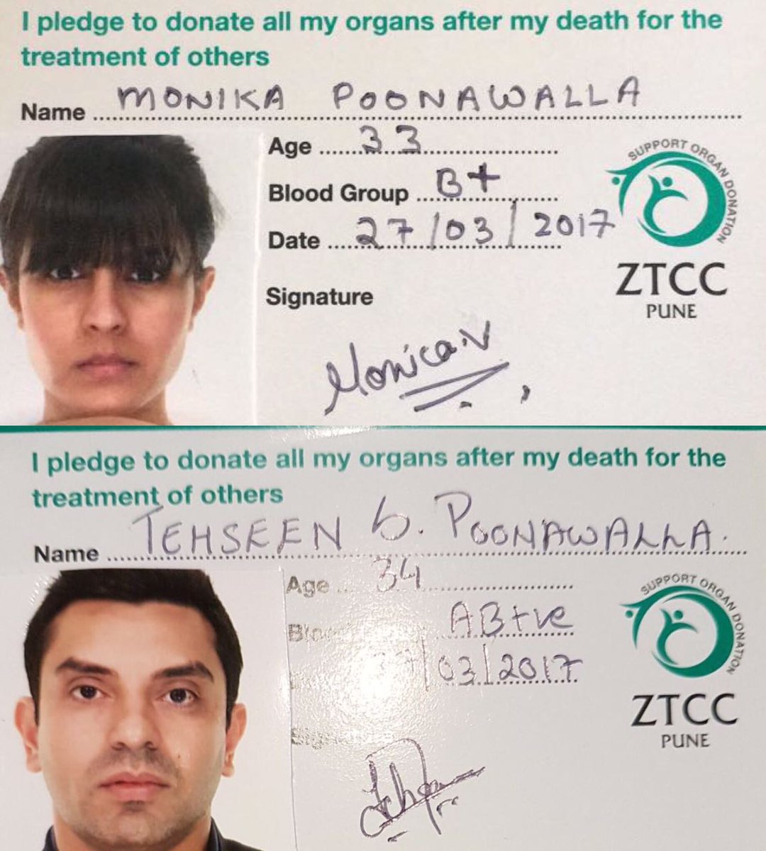tehseenp's tweet photo. This is the happiest &amp; most satisfying cause the wife &amp; I had decided to take up &amp; it just feels so right !!  #PledgeDonateSave https://t.co/1SWU28vKoF