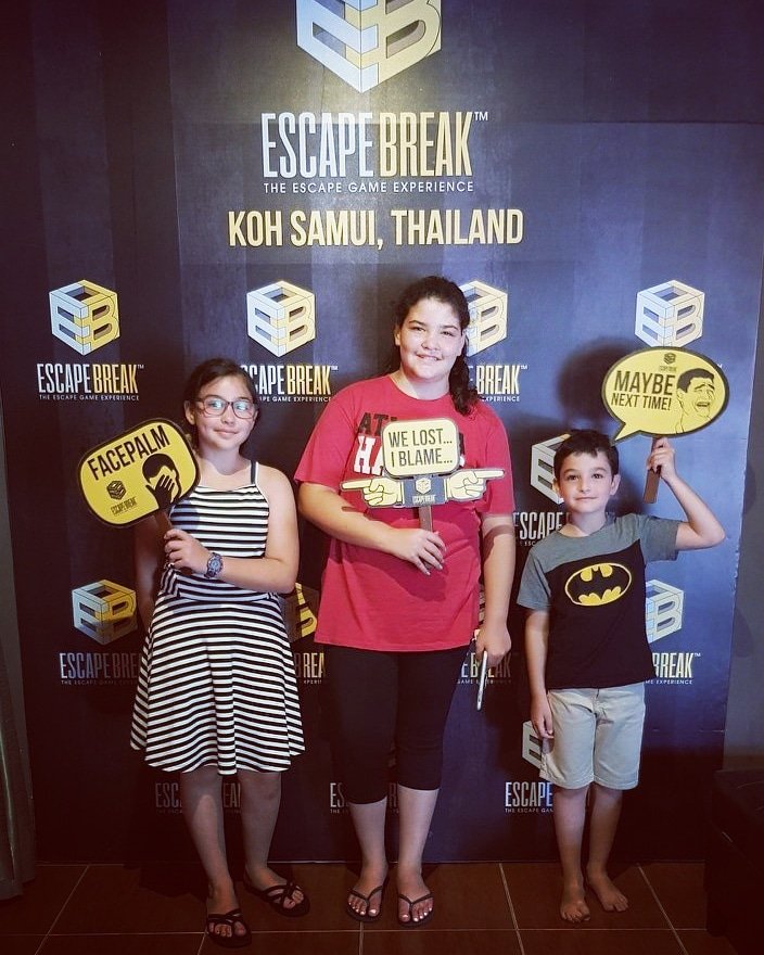 EB_Samui's tweet photo. Our Beach Republic Guest came to play the second game. Thank you team weirdoes. #samui #escapebreak #escapebreaksamui #thingtodo #BeachRepublic #escapegame https://t.co/j4cYEFQWoP